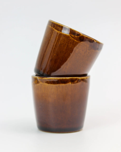 Amber coffee cup - ceramic in dark amber