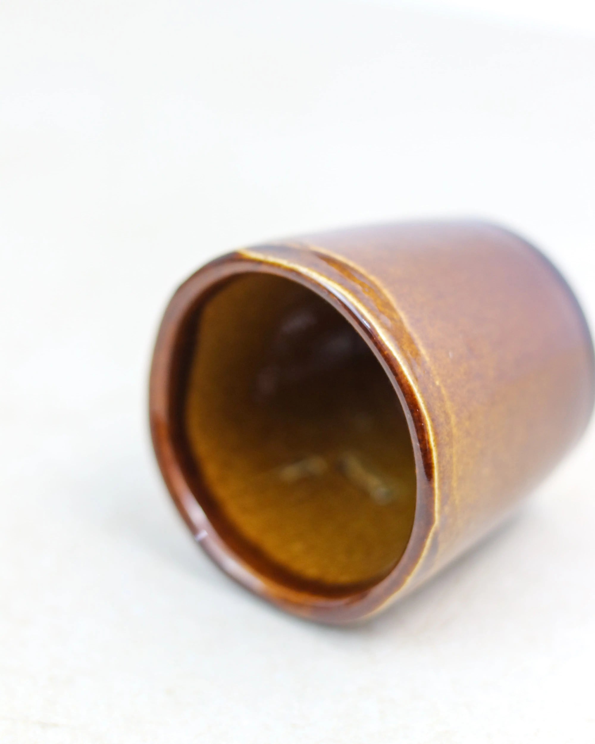 Amber coffee cup - ceramic in dark amber