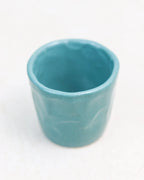 Faceted coffee cup - ceramic in teal green